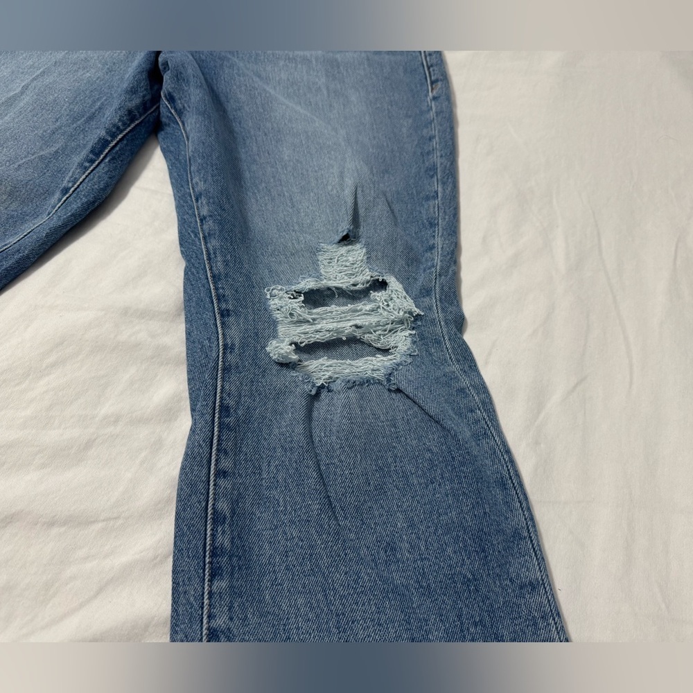 Good American Womens Good Boy Denim Jeans Distressed Zip Fly Indigo085 Size 15 - Picture 4 of 12
